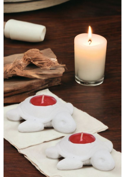 Şamdan Mumluk Dekoratif Mumluk Tealight Mumluk Model 41 Ikili Mumluk