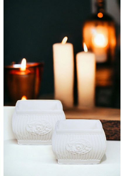 Şamdan Mumluk Dekoratif Mumluk Tealight Mumluk Model 28 Ikili Mumluk