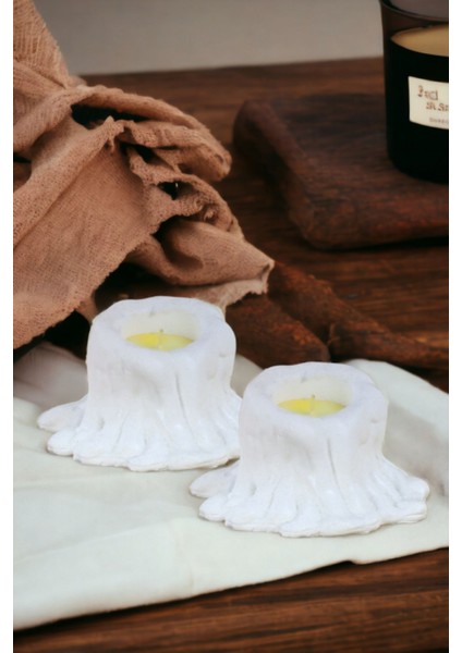 Şamdan Mumluk Dekoratif Mumluk Tealight Mumluk Model 31 Ikili Mumluk