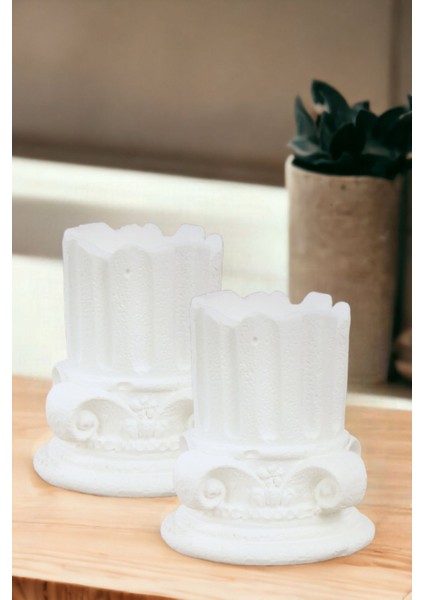 Şamdan Mumluk Dekoratif Mumluk Tealight Mumluk Model 39 Ikili Mumluk