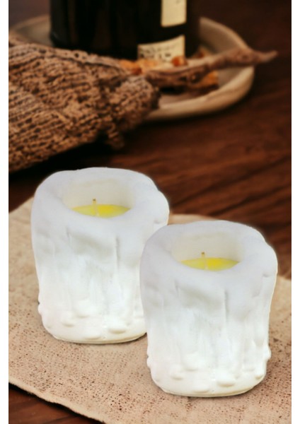 Şamdan Mumluk Dekoratif Mumluk Tealight Mumluk Model 30 Ikili Mumluk