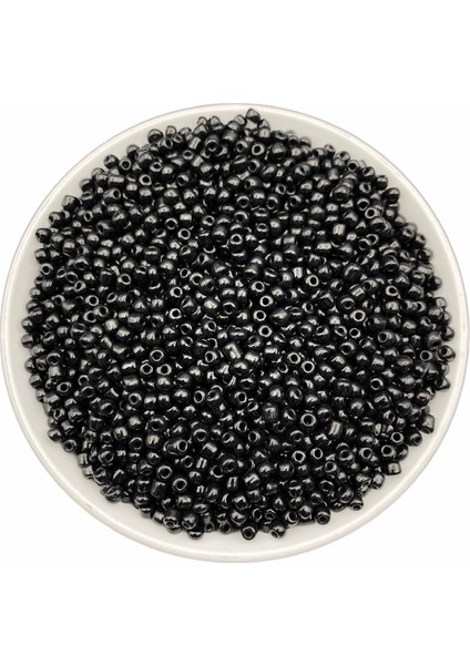 50 Gram Siyah Renk Cam Kum Boncuk ,takı Yapım Boncuğu