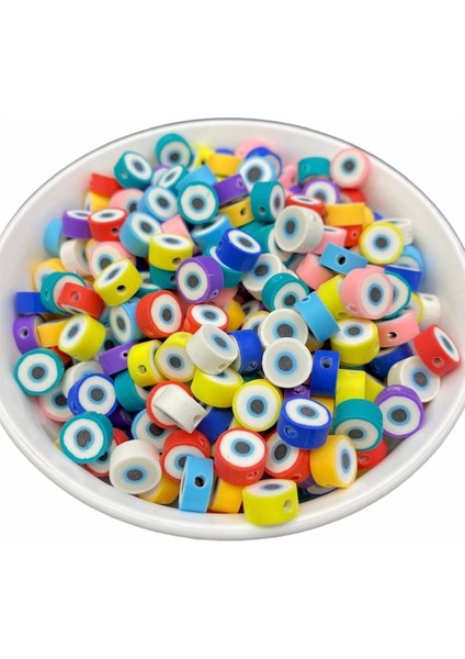 25 Adet 10MM Polimer Kil Fimo Karışık Renkli Nazar Boncuğu,göz Figür ,takı Yapımı, Hobi fiyatları