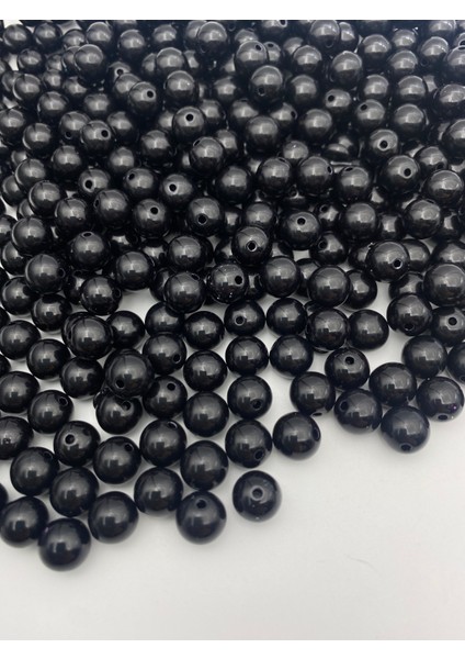 100GR 10MM Siyah Renk Lüks / Lüx Kaplama Plastik Inci Boncuk , Takı Boncuğu (100GR,~170 Adet) fiyatları
