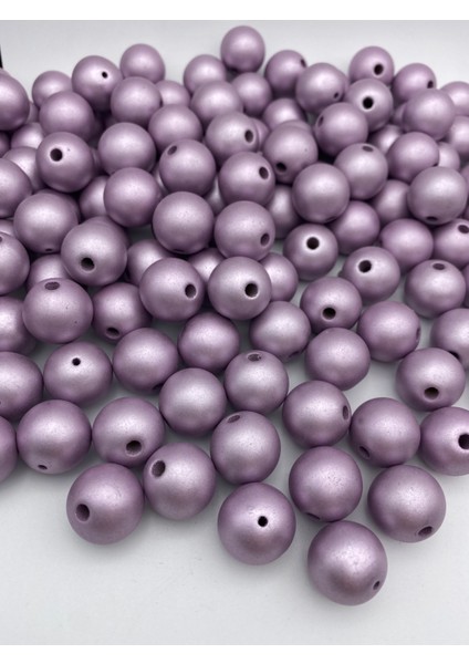 18MM Mat Metalık Lila Boncuk,takı ve Aksesuar, Çanta Boncuğu ((100GR ~28 Adet Boncuk)
