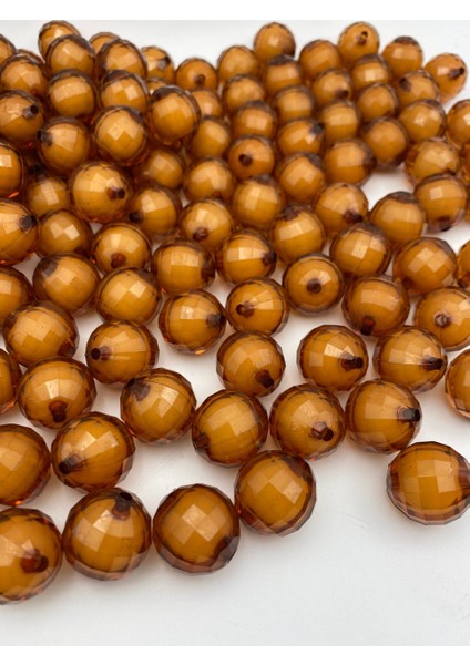 20MM Kahverengi Içi Boncuklu Dünya Akrilik Boncuk, Çanta Yapım Boncuğu (100GR ~20 Adet Boncuk)