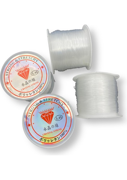 40 Metre Küçük Bobin 0,40 mm Sabit Şeffaf Misina,çanta,aksesuar Yapımı Misina (~40 Metre)