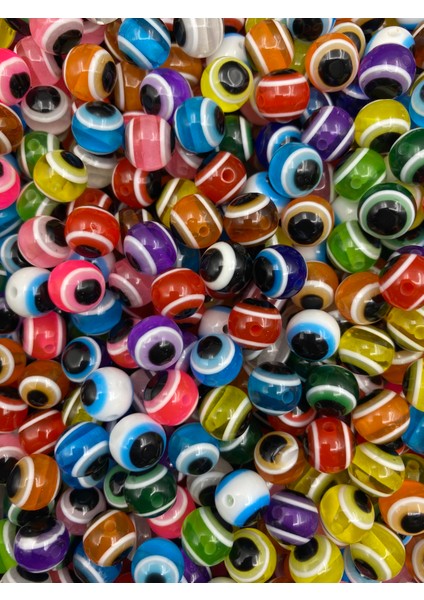 25 Adet 10MM Karışık Renkli Yuvarlak Akrilik Nazar Boncuğu, Takı Yapımı Göz Boncuk fiyatları