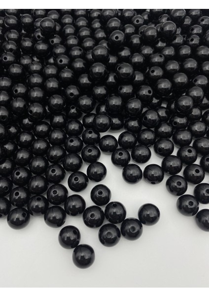 100GR 12MM Siyah Renk Lüks / Lüx Kaplama Plastik Inci Boncuk , Takı Boncuğu (100GR,~110 Adet) fiyatları