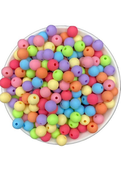 10MM Mat Pastel Renkli Neon Boncuk,takı Yapım Boncuğu (25 Gr, ~45ADET)