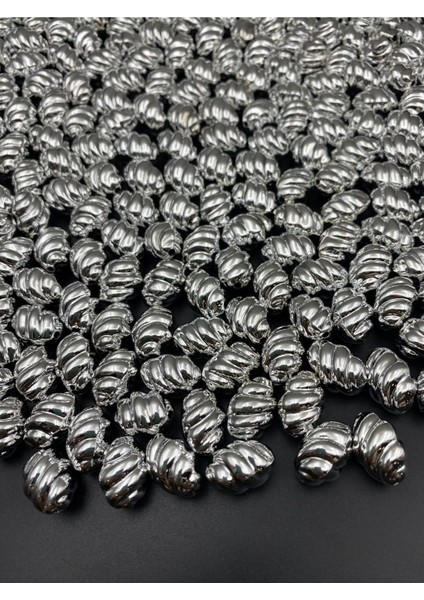 100GR Burgulu Gümüşnikel Renk Boncuktakı, Aksesuar,çanta Yapım Boncuğu (100GR,~68 Adet) fiyatları