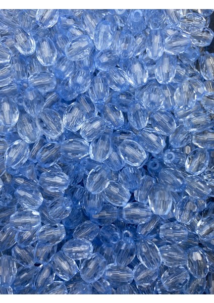 25 gr Mavi Renkli 10X8MM Akrilik Fıçı, Badem Model Boncuk (25GR, ~70 Adet) fiyatları