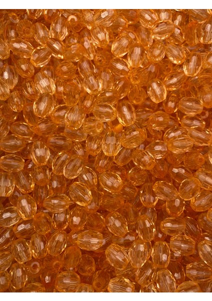 25 gr Turuncu Renkli 10X8MM Akrilik Fıçı, Badem Model Boncuk (25GR, ~70 Adet) fiyatları