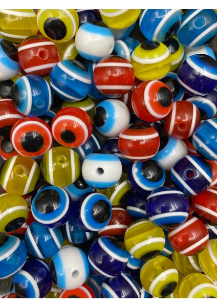 10 Adet 16MM Karışık Renkli Yuvarlak Akrilik Nazar Boncuğu, Takı Yapımı Göz Boncuk fiyatları