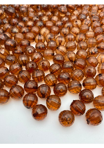 16MM Kahverengi Dünya Model Akrilik Boncuk,takı , Çanta Yapım Boncuğu ( 100GR,~45 Adet)