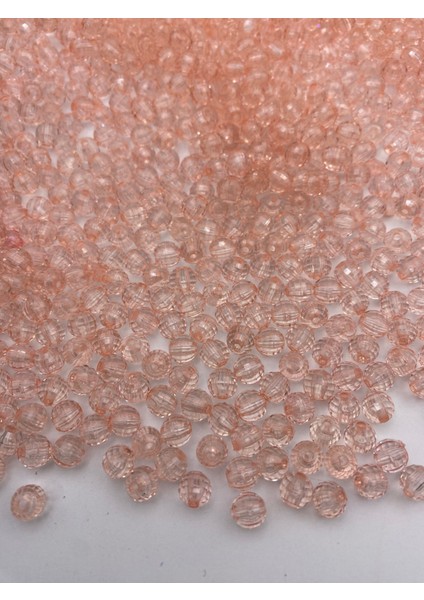 8mm Somon / Mercan Renk Akrilik Dünya Model Boncuk,takı ve Çanta Yapım Boncuğu (50GR,~200 Adet) fiyatları