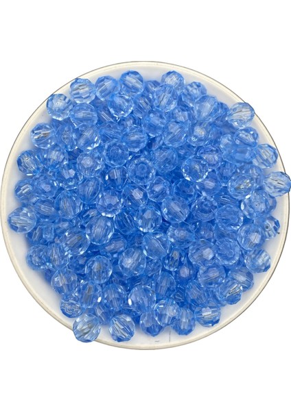 100GR 10MM Açık Mavi Petek Model Akrilik Boncuk,takı,çanta Yapım Boncuğu (100GR,~210 Adet)