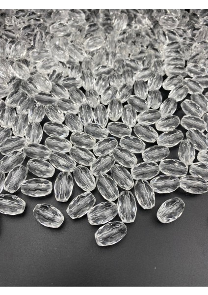 100 gr Şeffaf Renk Akrilik FIÇI,18X12MM Badem Model Boncuk,çanta Yapım Boncuğu (~83ADET) fiyatları