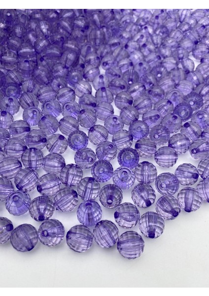 14MM Lila Mor Renk Akrilik Dünya Model Boncuk,takı,çanta Yapım Boncuğu (100GR,~70 Adet)