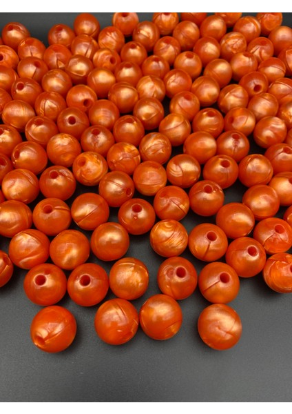 18MM Mat Turuncu Ebruli Karamel Boncuk,takı ve Aksesuar, Çanta Boncuğu (100GR ~28 Adet Boncuk)