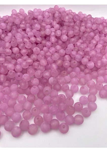 100GR 10MM Mat Buzlu Yapılı Akrilik Pembe Renk Yuvarlak Boncuk,takı,çanta Yapım Boncuğu (~210 Adet) fiyatları