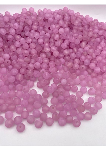 100GR 10MM Mat Buzlu Yapılı Akrilik Pembe Renk Yuvarlak Boncuk,takı,çanta Yapım Boncuğu (~210 Adet) fırsatları