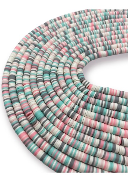 6mm Pembe-Gri-Mavi Renk Tonlu Pastel Mix / Karışık Renkli Polimer Kil Fimo DIZISI,40CM Fimo Dizi fiyatları