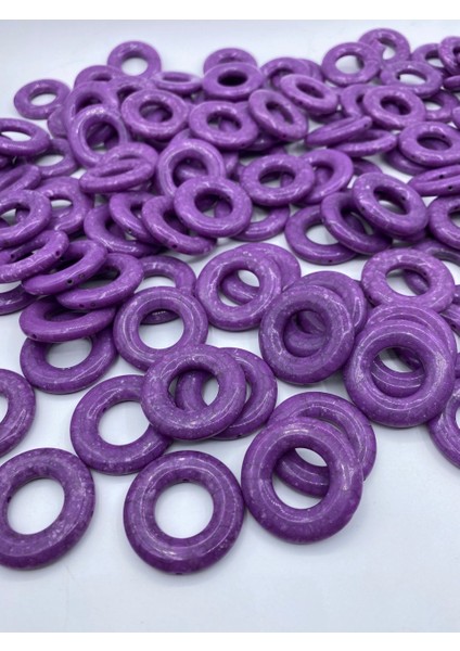 34MM Mor Halka Boncuk, Takı Aksesuar Boncuğu (100GR,~25 Adet)