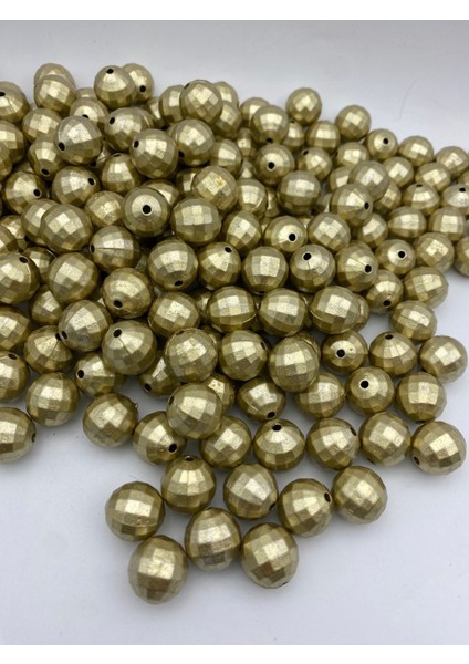 16MM Mat Gold / Altınsarısı Renk Dünya Model Boncuk, Hobi, Çanta Yapım Boncuğu (~42ADET )