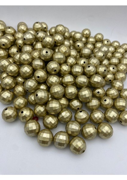 16MM Mat Gold / Altınsarısı Renk Dünya Model Boncuk, Hobi, Çanta Yapım Boncuğu (~42ADET ) modelleri