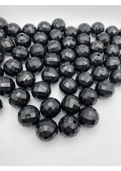 26MM Siyah Renk Dünya Model Akrilik Boncuk,takı, Çanta Yapım Boncuğu ( 100GR,~11 Adet) fiyatları