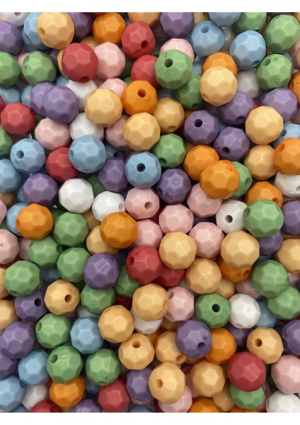100GR Opak Petek Model Pastel Karışık Renkli 10MM Akrilik Boncuk ,çanta Yapım Boncuğu (~200 Adet) fırsatları