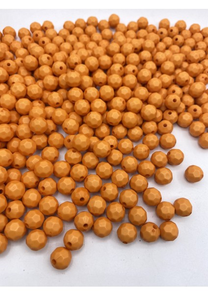 100GR Opak Petek Model Turuncu Renk 10MM Akrilik Boncuk ,çanta Yapım Boncuğu (~200 Adet)