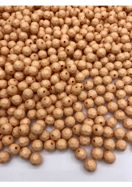 100GR Opak Petek Mercan / Somon Renk 10MM Akrilik Boncuk ,çanta Yapım Boncuğu (~200 Adet)