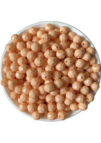 100GR Opak Petek Mercan / Somon Renk 10MM Akrilik Boncuk ,çanta Yapım Boncuğu (~200 Adet) fiyatları