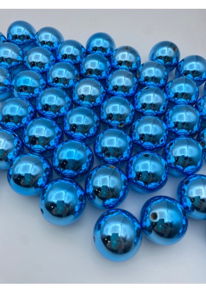 26MM Mavi Renk Metalize Boncuk, Takı,çanta Yapım,hobi Boncuğu( 100GR,~9ADET) fiyatları