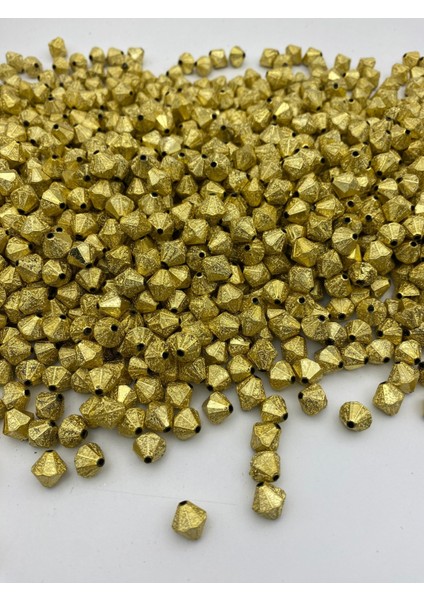 100GR 10MM Yaldızlı Pütürlü Gold Renk Piramit Boncuk,takı Yapım, Çanta Boncuğu ( 100GR,~270 Adet) fiyatları