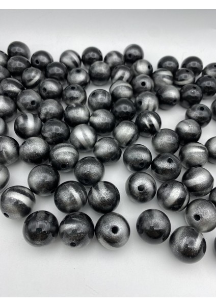 20MM Gri Siyah Kaplangözü, Zebra Model Akrilik Boncuk,hobi Çanta Yapım Boncuğu (100GR ~22 Adet)