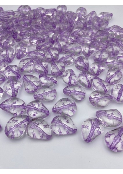 100GR Yıldızlı Çakıl Model Içi Mor/lila Çizgili Şeffaf Akrilik Boncuk Çanta Yapım Boncuğu (~25ADET) modelleri