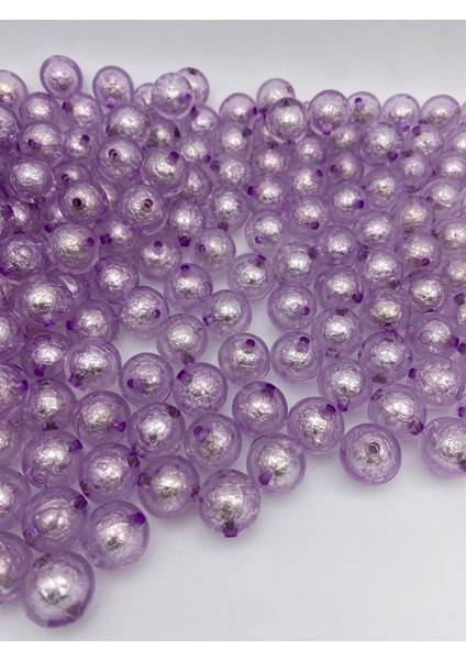 16MM Içi Folyolu Lila / Mor Renk Akrilik Boncuk,takı, Çanta Yapım Boncuğu (100GR,~45 Adet)