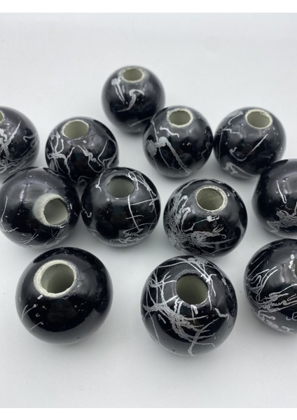 2 Adet 40MM Büyük Gümüş Yaldızlı Siyah Plastik Büyük Boncuk,aksesuar Abajur Boncuğu fiyatları