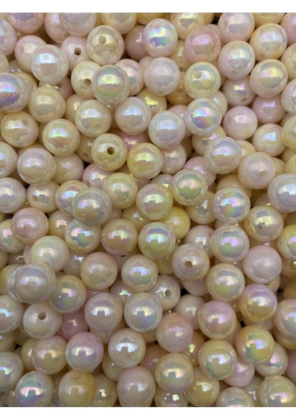 100GR 10MM Sarı - Pembe Ebruli Sedefli Janjanlı Pastel Inci Boncuk,takı,çanta Boncuğu (~200 Adet) fiyatları