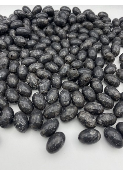 14X20MM Füme Mermer, Granit Görünümlü Badem Model Takı ve Çanta Yapım Boncuğu (100GR,~50 Adet) modelleri