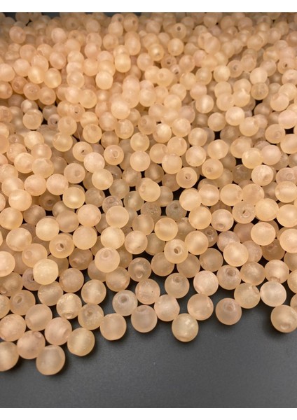 100GR 10MM Mat Buzlu Yapılı Akrilik Somon Renk Yuvarlak Boncuk,takı,çanta Yapım Boncuğu (~210 Adet)