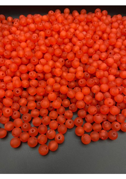 100GR 10MM Mat Buzlu Yapılı Akrilik Kırmızı Renk Yuvarlak Boncuk,takı,çanta Boncuğu (~210 Adet)