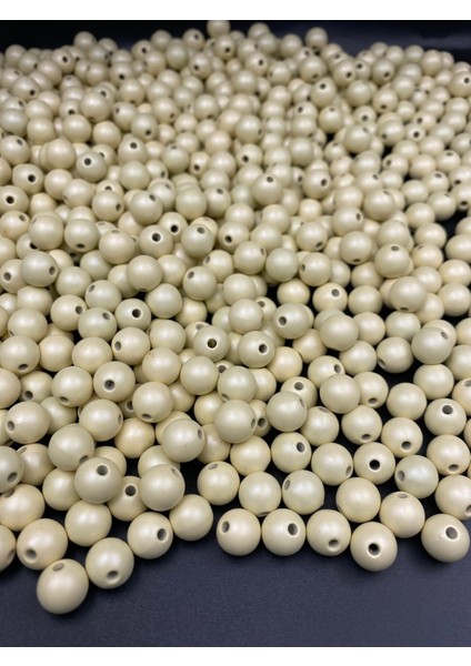 100GR 10MM Mat Metalik Krem Renk Boncuk, Çanta , Takı Yapım Boncuğu (100GR ~180 Adet)