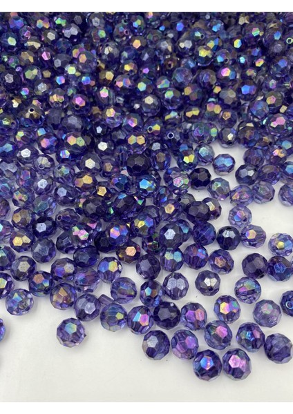 14MM Janjanlı Mor / Koyu Lila Petek Model Akrilik Boncuk, Takı Yapım Hobi Boncuğu (100GR,~80ADET)