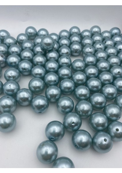 20MM Açık Mavi Renk Plastik Inci Boncuk, Çanta ve Takı Yapım Boncuğu (100GR,~24ADET)