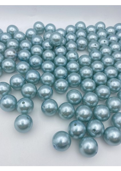 20MM Açık Mavi Renk Plastik Inci Boncuk, Çanta ve Takı Yapım Boncuğu (100GR,~24ADET) modelleri