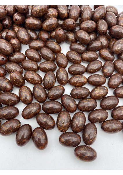 14X20MM Kahverengi Mermer, Granit Görünümlü Badem Model Takı,çanta Yapım Boncuğu (100GR,~50 Adet) fırsatları